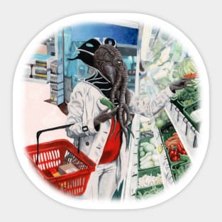 Mind Flayer Grocery Store Fantasy Artwork Sticker